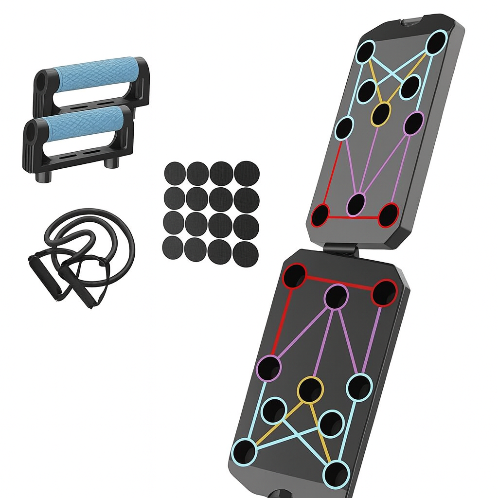 Folding Push-Up Board, Portable Multi-Function Push-Up System for Full Body Workout, Muscle Training, Core & Abdominal Strength Fitness Equipment