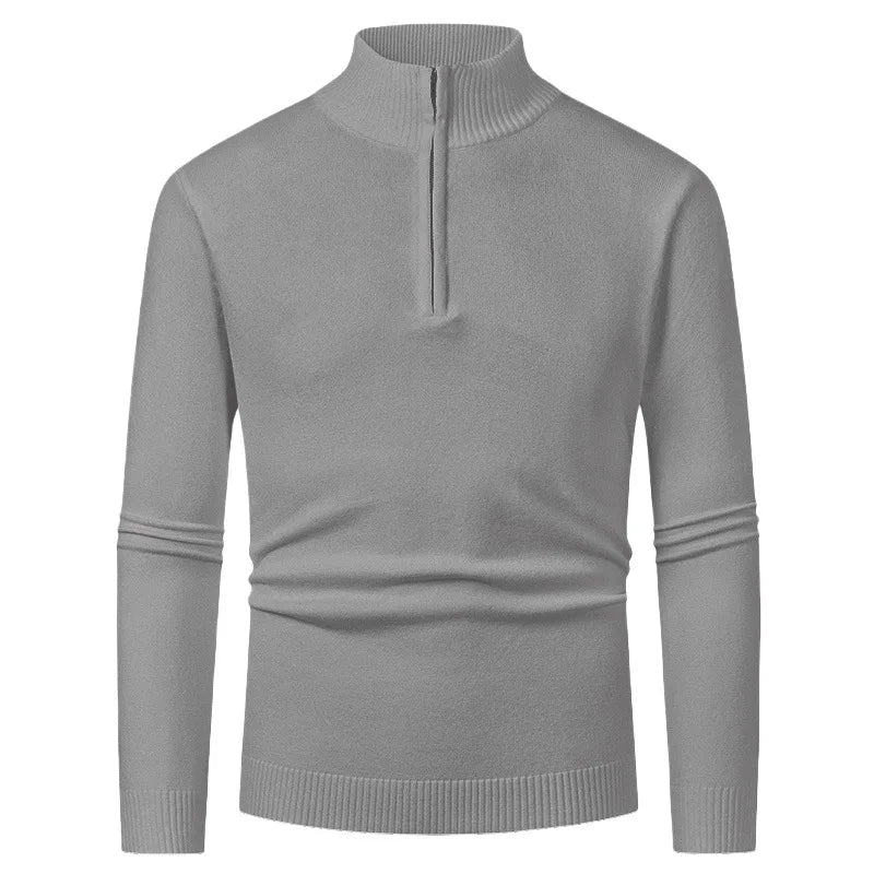 Sweater Men's Autumn Winter New Half-zipper Stretch Slim Base Shirt