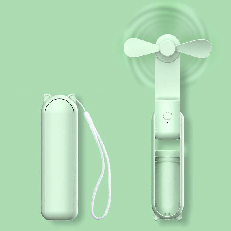 Portable Mini Fan – USB Rechargeable, Foldable Handheld Fan with 3-Speed Settings, Quiet Personal Cooling for Travel & Outdoor