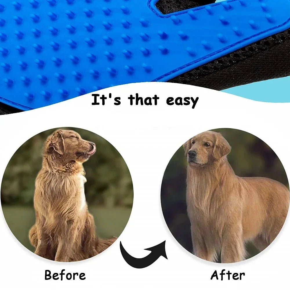 Pet Grooming Glove for Cats & Dogs – Hair Removal & Massage Mitt with Soft TPR Tips – Deshedding Brush for Bathing, Cleaning, and Pet Hair Control