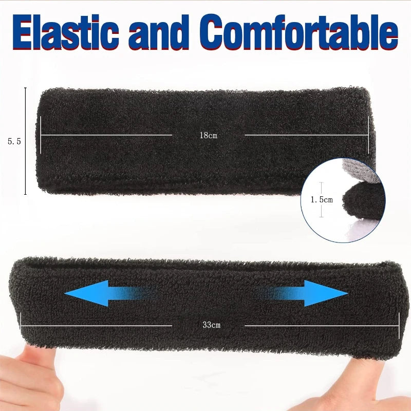 3pcs Sweatproof Sports Headbands for Men and Women - Moisture-wicking Sweatband for Tennis, Basketball, Running, Gym, Workout