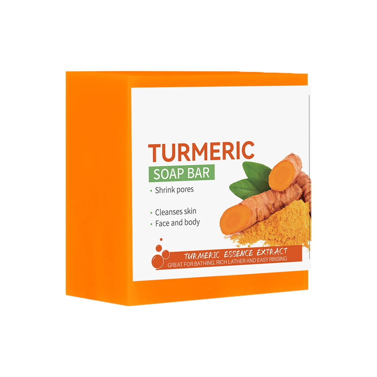 Turmeric Brightening Soap Bar – Handmade Face & Body Cleanser for Even Tone, Gentle Exfoliating, All Skin Types, 100g