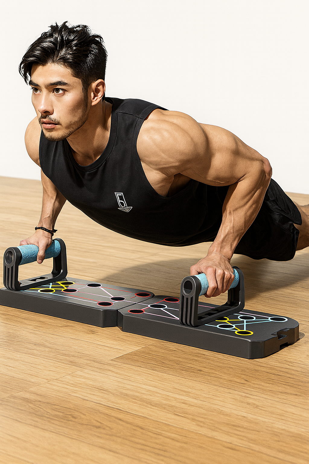 Folding Push-Up Board, Portable Multi-Function Push-Up System for Full Body Workout, Muscle Training, Core & Abdominal Strength Fitness Equipment