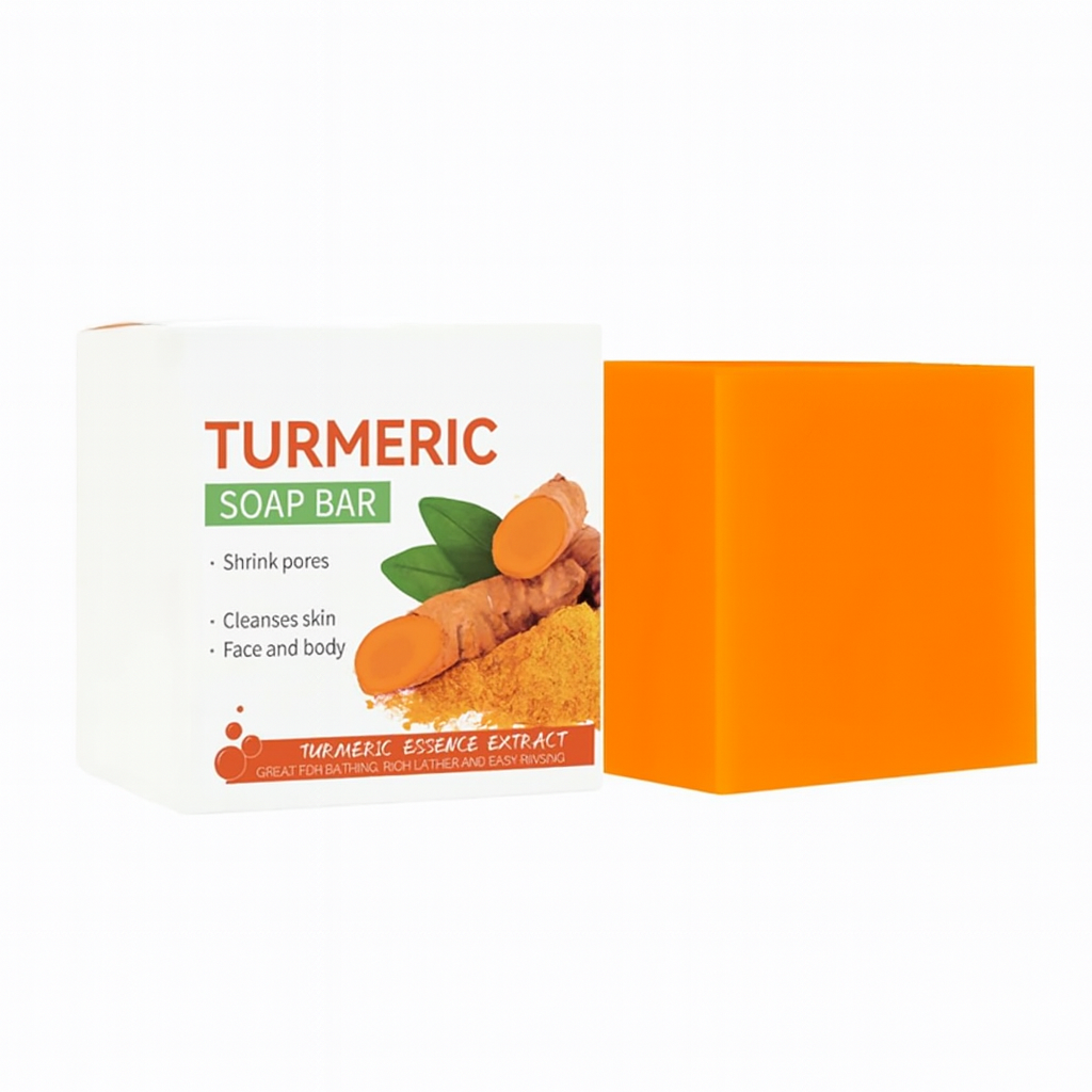 Handmade Turmeric Soap Bar 3.53oz / 100g – Natural Face & Body Cleanser for Radiant, Healthy Skin – Gentle Exfoliating Bath Bar for All Skin Types