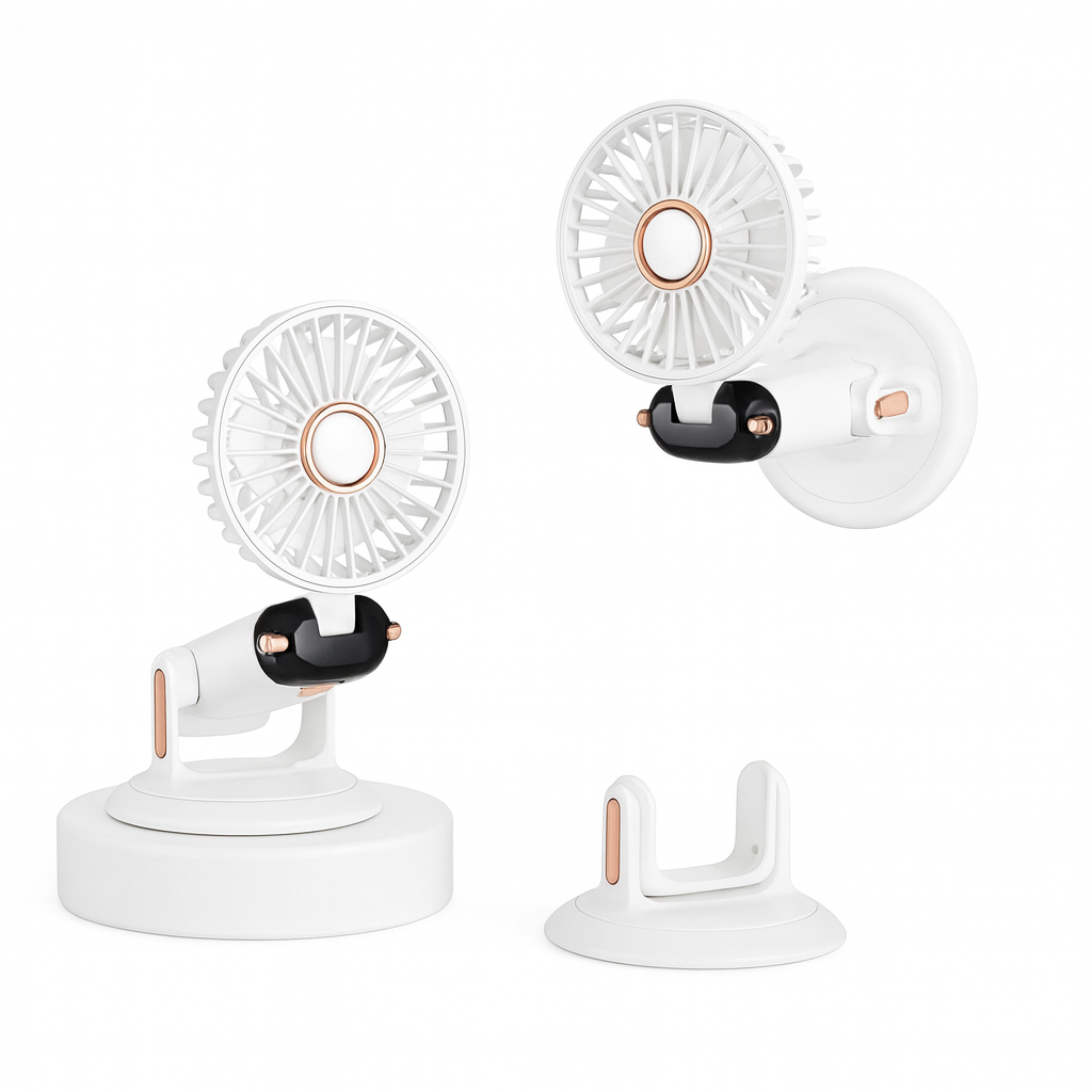 Handheld Mini Fan 3000mAh, Foldable 5-Speed USB Rechargeable, Neck-Hanging/Desk, Phone Stand & LED Display
