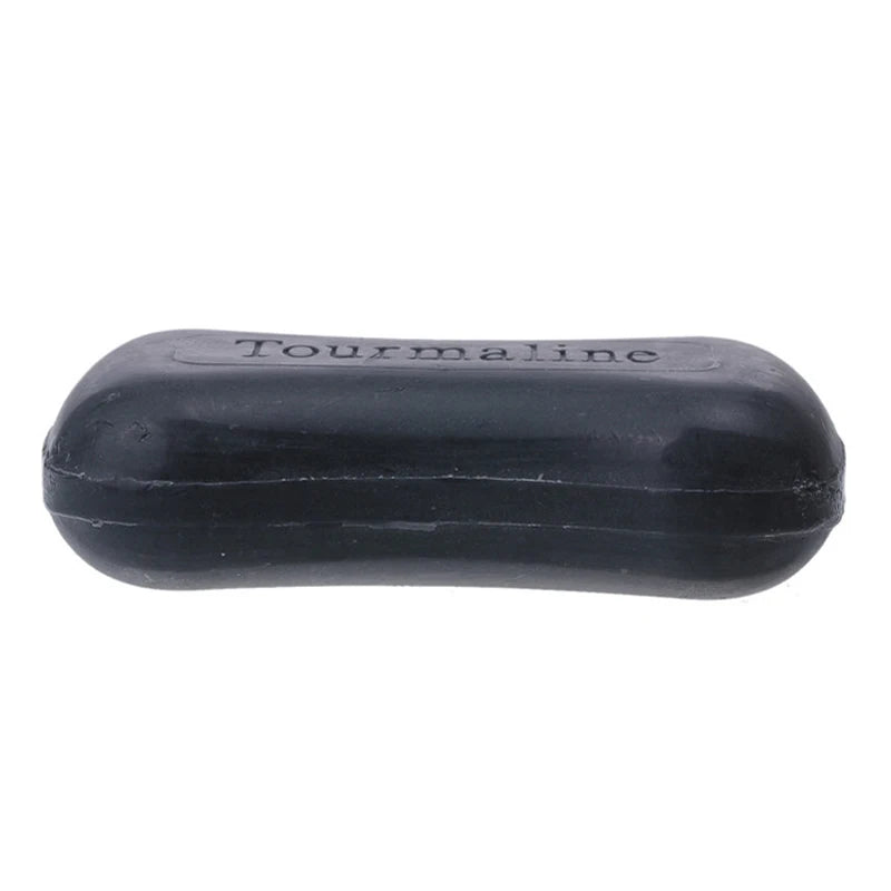 Tourmaline Soap Bar – Natural Bamboo Charcoal Handmade Face & Body Soap, 3.53oz/100g, Anti-Acne & Blackhead Cleanser