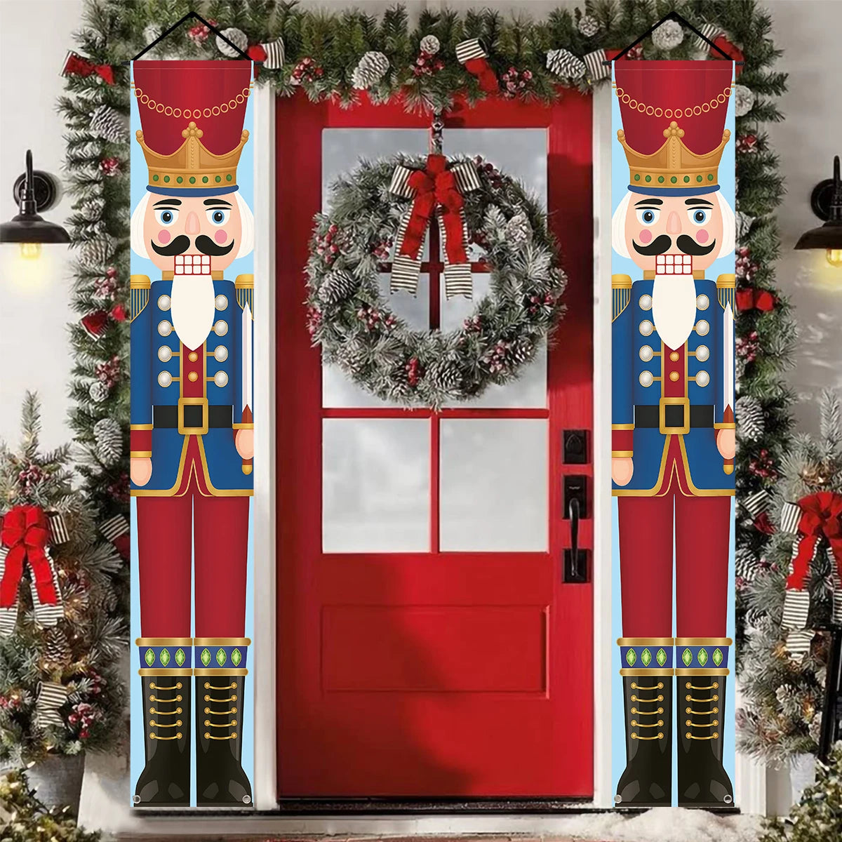 Christmas Santa Claus Snowman Door Couplet Merry Christmas Decoration for Home 2025 Elk Door Banner Navidad Natal New Year 2026