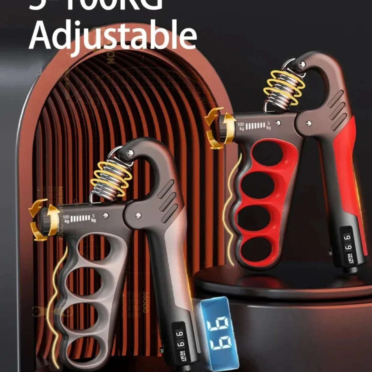 Adjustable Grip Strengthener 5–100kg, Hand Grip Exerciser for Muscle Recovery, Wrist & Forearm Strength, Finger Training & Fitness Exercise Tool