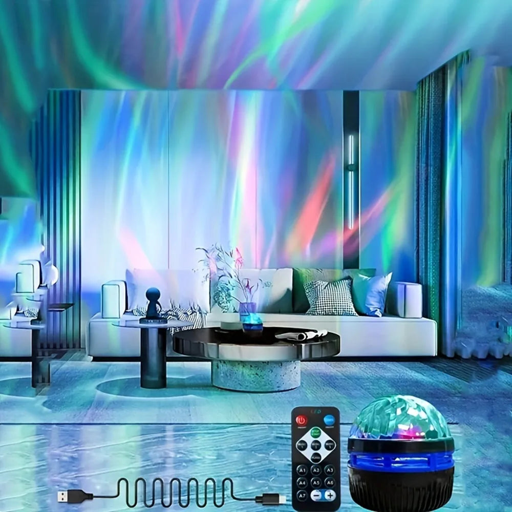 Galaxy Projector Night Light, LED Star & Ocean Wave Projector with Remote, RGB Colors, Auto-Rotate, USB Powered Ceiling Starlight for Bedroom, Kids, Nursery & Home Decor
