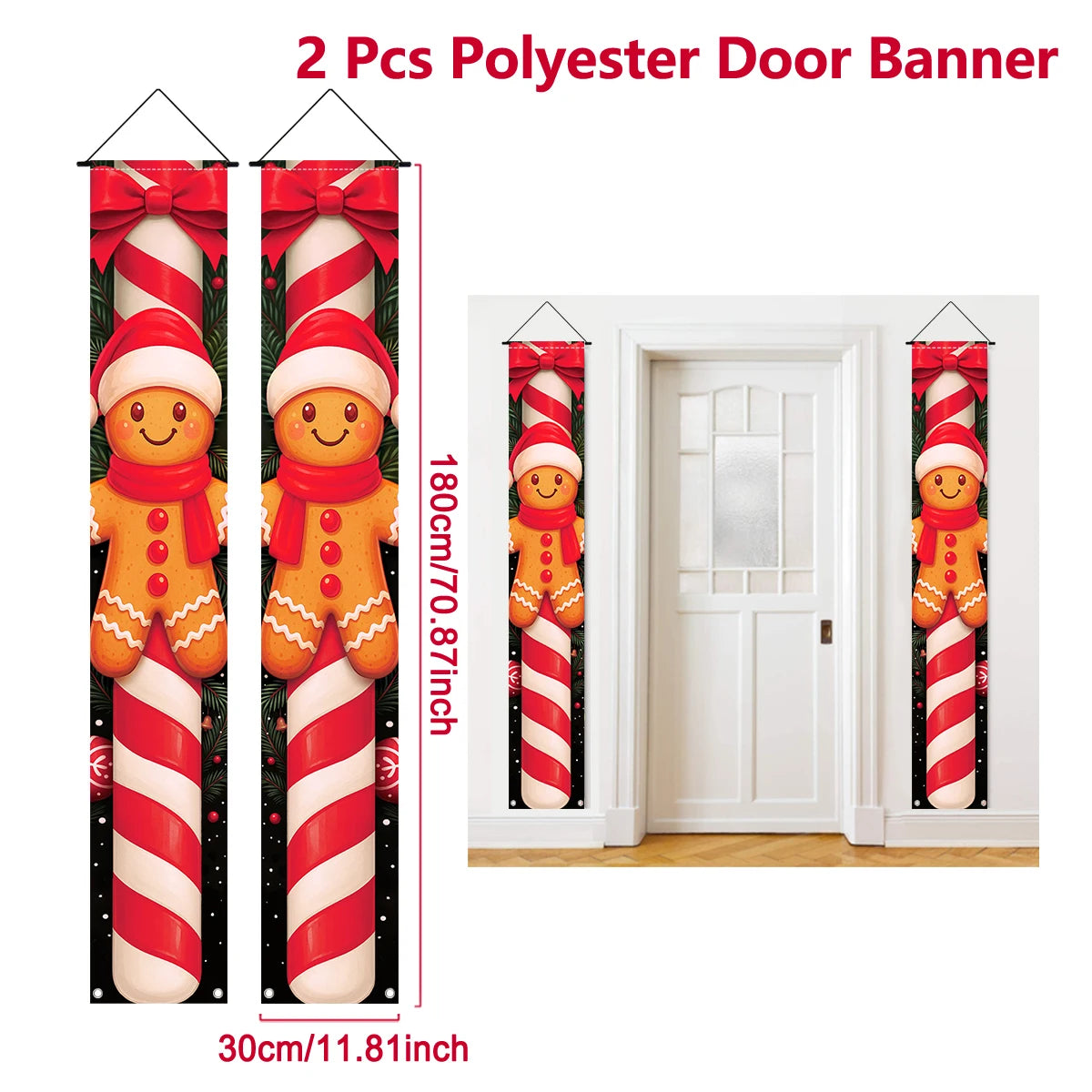 Christmas Santa Claus Snowman Door Couplet Merry Christmas Decoration for Home 2025 Elk Door Banner Navidad Natal New Year 2026