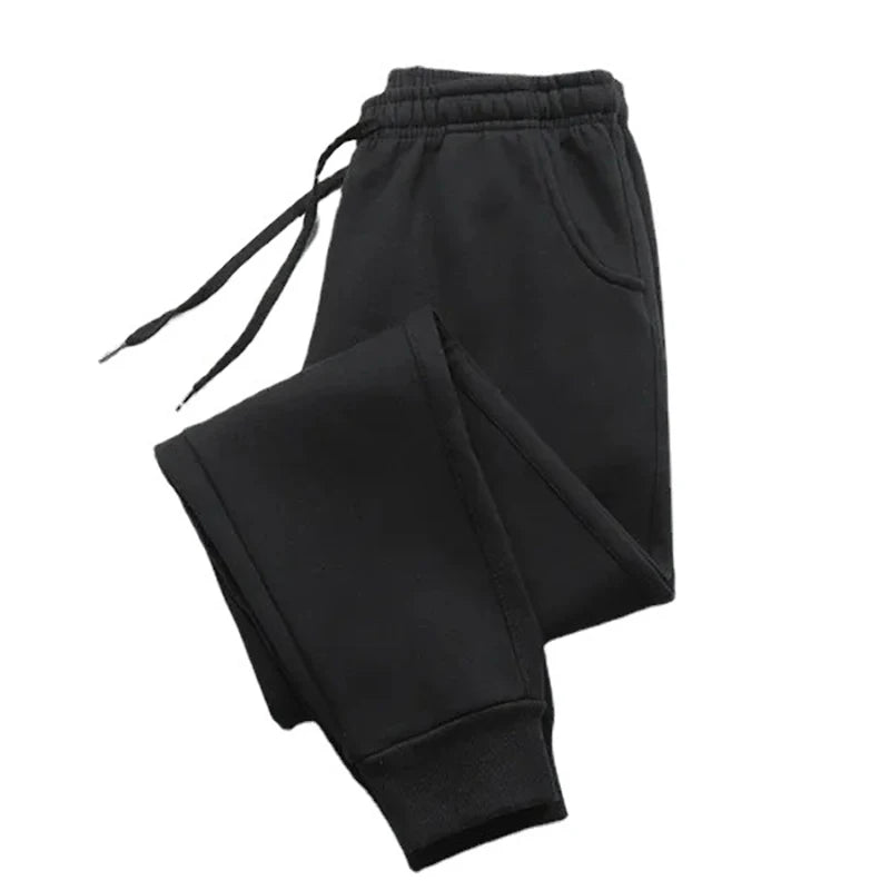 Men's Casual Jogger Sweatpants, Athletic Gym Running Workout Trousers, Ankle-Length, Midweight Knit Polyester, Zipper Fly