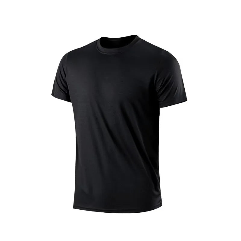 Men’s Gym T-Shirt Quick Dry Short Sleeve Sports Shirt – Bodybuilding, Running, Workout, Football Training Tee