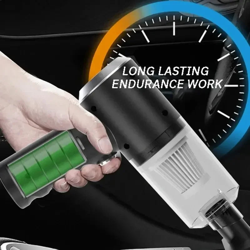 Portable Cordless Handheld Vacuum Cleaner, 120W Mini, USB-C Rechargeable, 5.5kPa Suction, Washable HEPA Filter, Crevice & Brush Nozzles for Car & Home