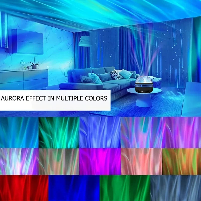 Galaxy Projector Night Light, LED Star & Ocean Wave Projector with Remote, RGB Colors, Auto-Rotate, USB Powered Ceiling Starlight for Bedroom, Kids, Nursery & Home Decor
