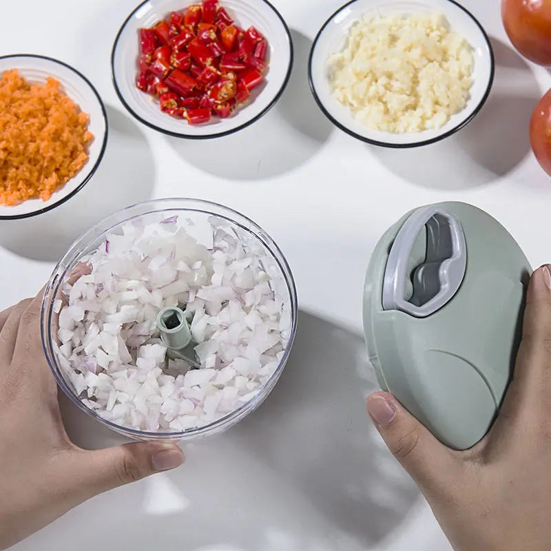 Manual Ginger Garlic Chopper & Press, Handheld Vegetable Cutter, Mini Meat Grinder, Multifunction Food Processor for Kitchen