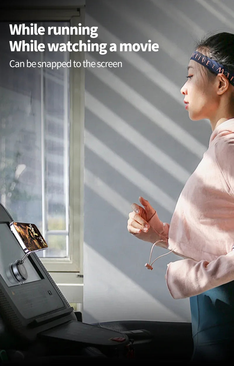New 360° Rotation Folding Magnetic Car Phone Holder With Vacuum Suction Cup For iPhone 12-16 Series Car/Gym/Driving Phone Holder