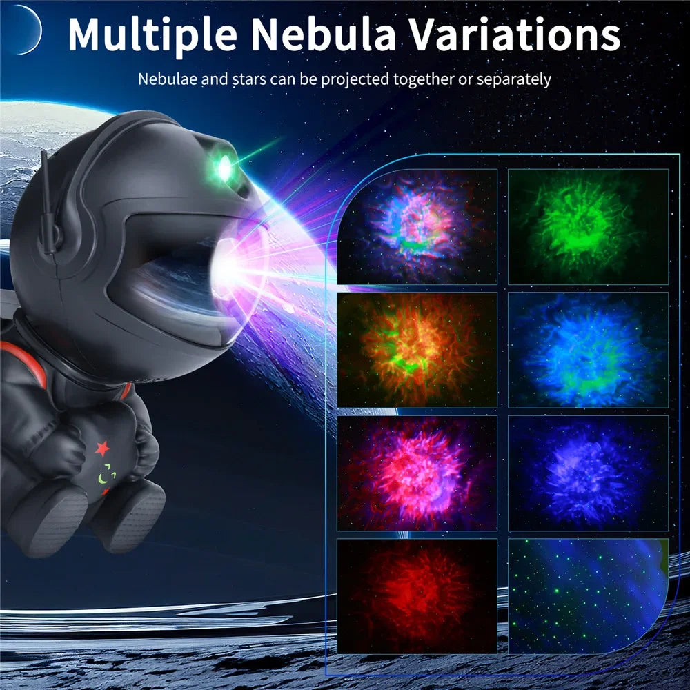 Astronaut Star Projector Galaxy Night Light - 360° Adjustable Nebula Ceiling Projector with Remote & 45/90 Min Timer, LED USB 5V Bedroom Decor for Kids & Adults, Gift