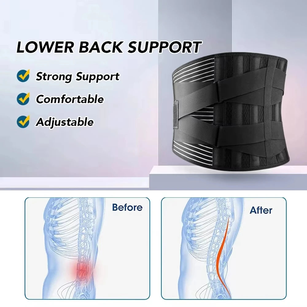 Back Brace for Lower Back Pain Relief, Lumbar Support Belt for Men & Women, Breathable Waist Brace for Heavy Lifting, Sciatica & Herniated Disc Support