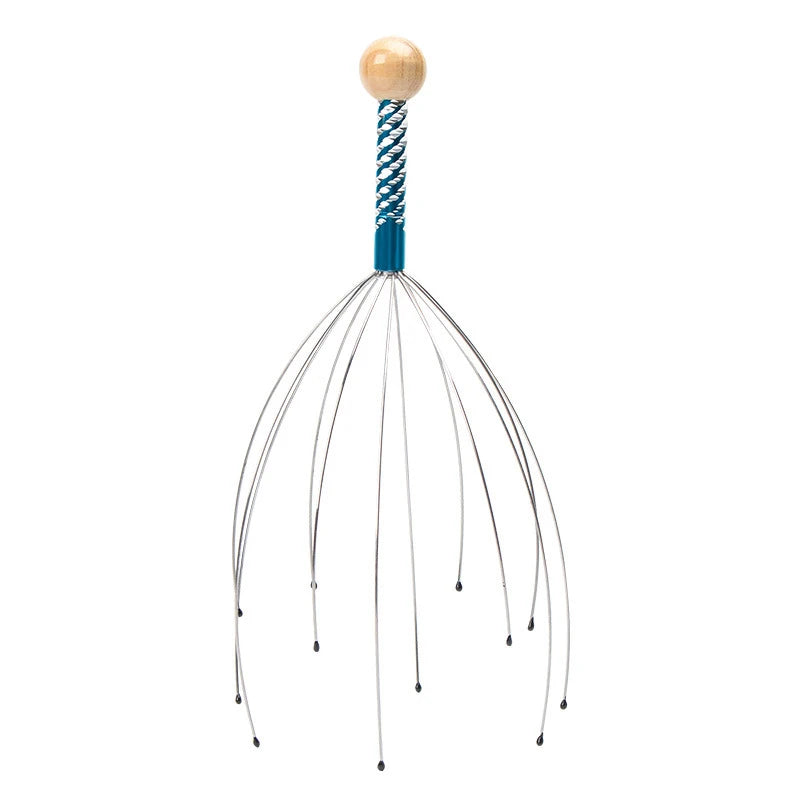 Octopus Scalp Head Massager, Manual Head Scratcher with Soft Rubber Tips, Portable Stress-Relief Massage Tool, 1 Pack