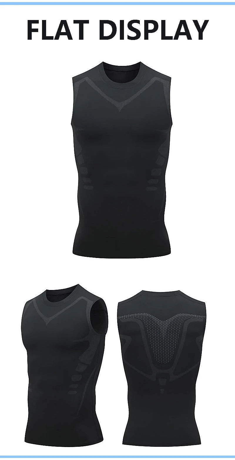 Men's Black Sci-Fi Print Tank Top, Quick-Dry Round Neck Sleeveless Athletic Vest for Gym & Beach
