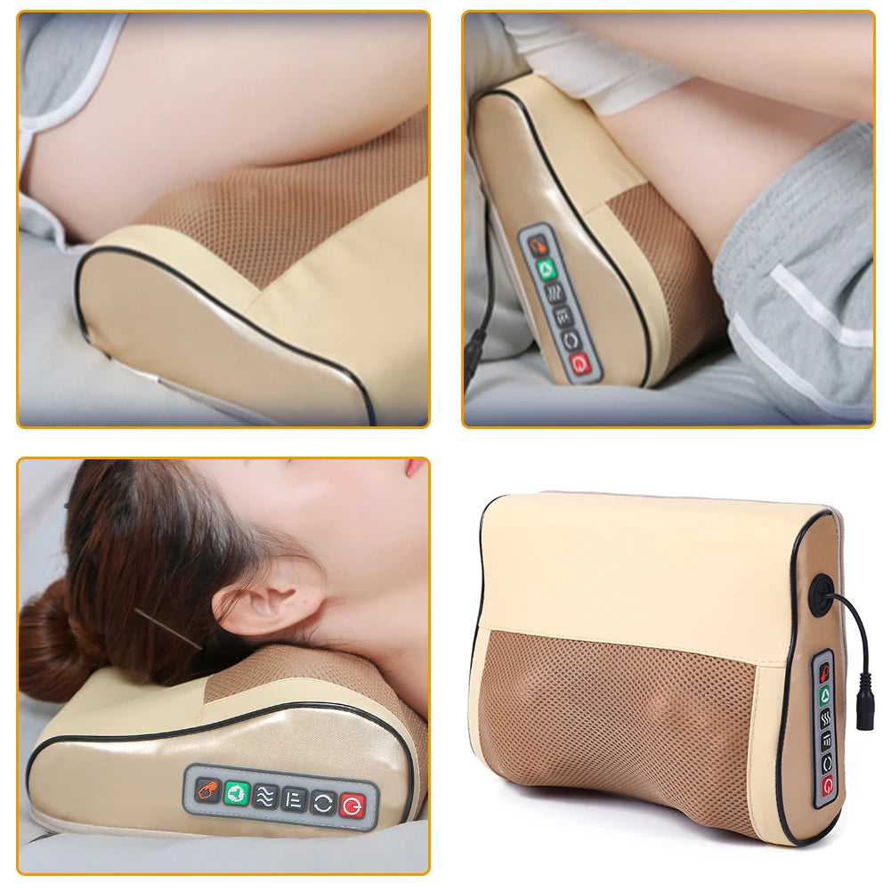 Electric Neck Massager Pillow Neck Massager Adjustable Deep Tissue Kneading Massage Pillow 3 Gear Multi-Function for Men Women
