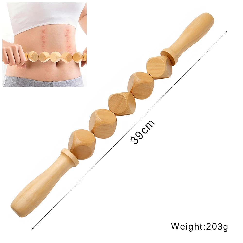 Wooden Lymphatic Drainage Massage Tool – Anti-Cellulite Body Shaping Massager for Muscle Relief, Gua Sha Therapy & Beauty Spa Treatments