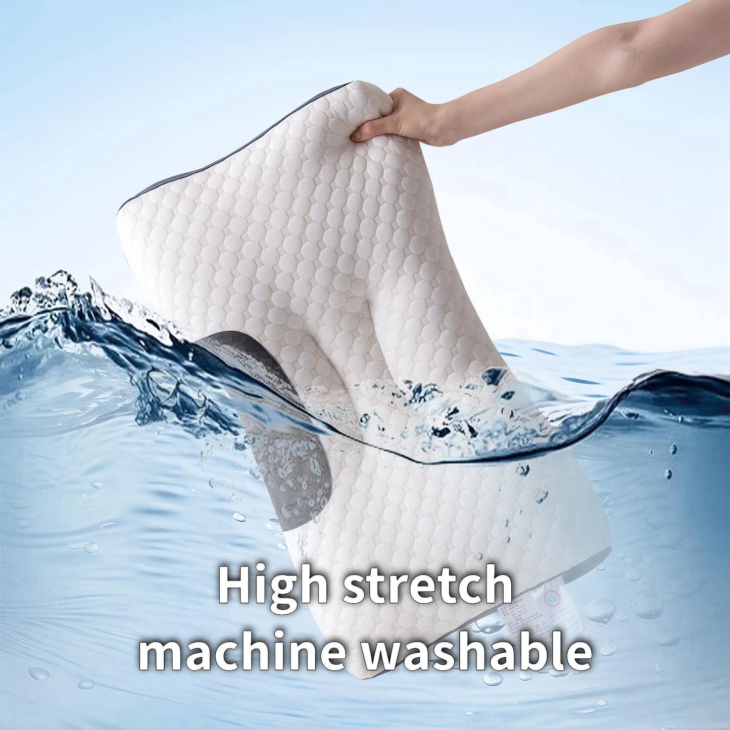 [Durable Build]Breathable Knitted Pillow with Neck Support for Sleep & Massage–Moisture-Absorbing, Machine Washable,SPA Pillow.