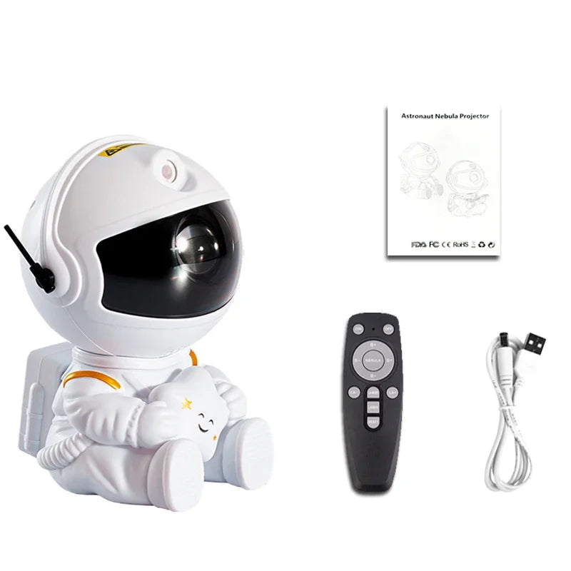 Astronaut Star Projector Galaxy Night Light - 360° Adjustable Nebula Ceiling Projector with Remote & 45/90 Min Timer, LED USB 5V Bedroom Decor for Kids & Adults, Gift