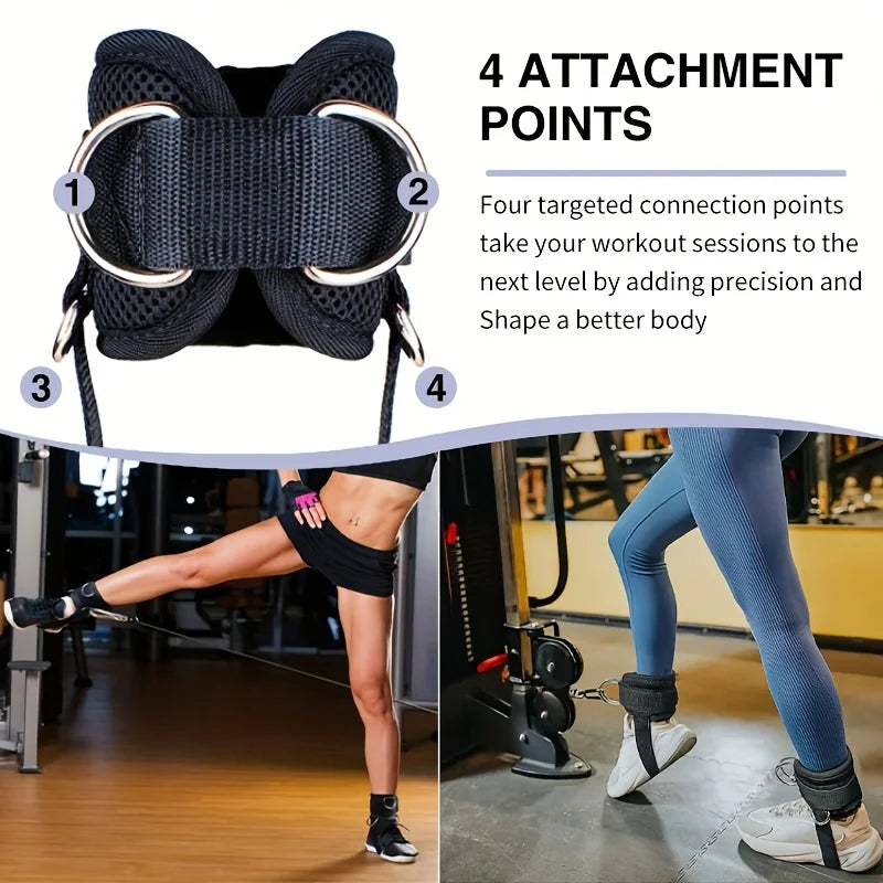 Ankle Straps for Cable Machines, Padded Double D-Ring Ankle Cuffs for Leg Workouts, Glute Kickbacks, Cable Kickbacks & Leg Extensions, Gym Fitness Accessories