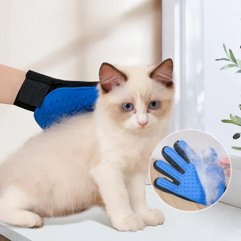 Pet Grooming Glove for Cats & Dogs – Hair Removal & Massage Mitt with Soft TPR Tips – Deshedding Brush for Bathing, Cleaning, and Pet Hair Control