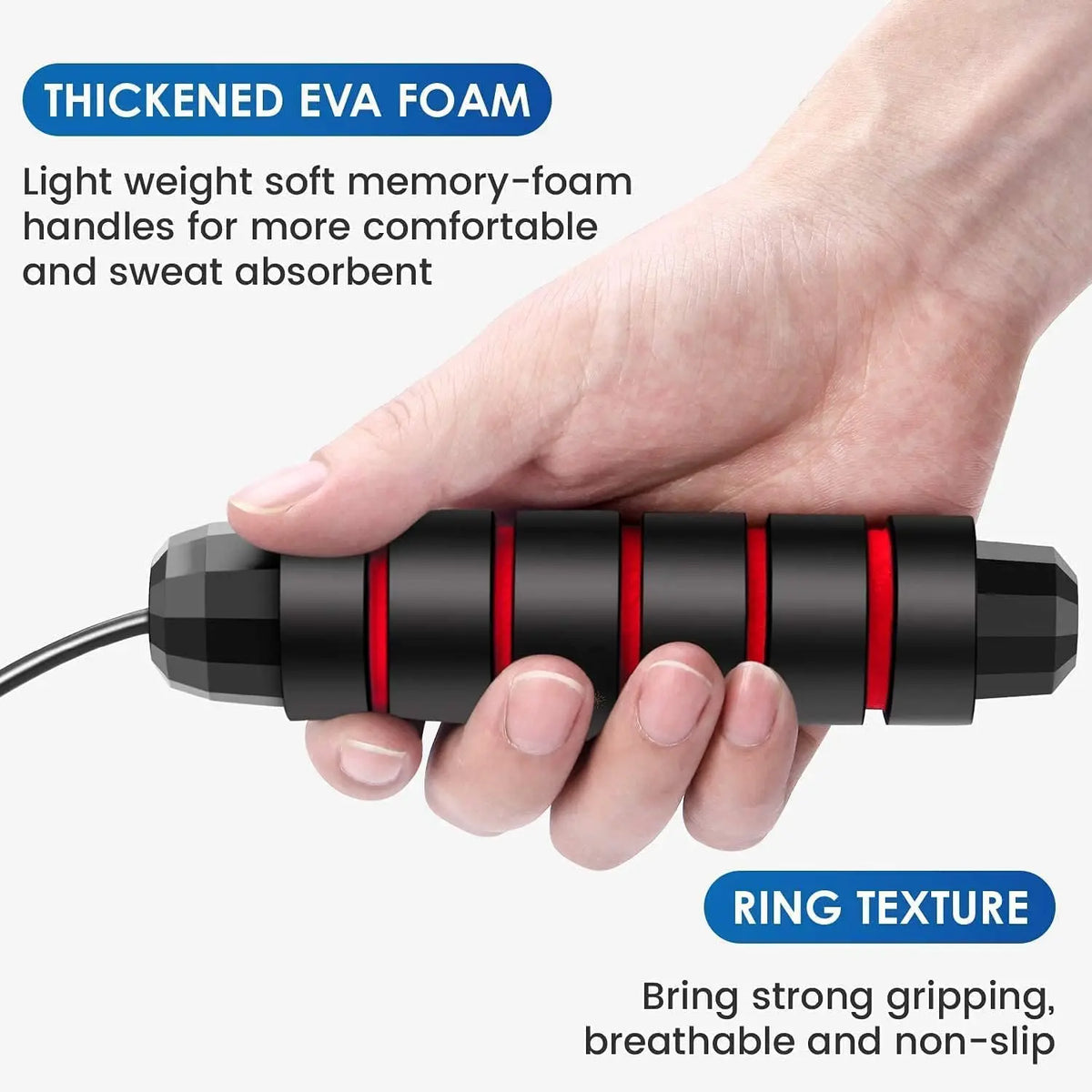 Adjustable Speed Jump Rope with Ball Bearings, Tangle-Free Wire Rope with Foam Handles for Fitness, Boxing, Cardio, Home Workouts & Weight Loss
