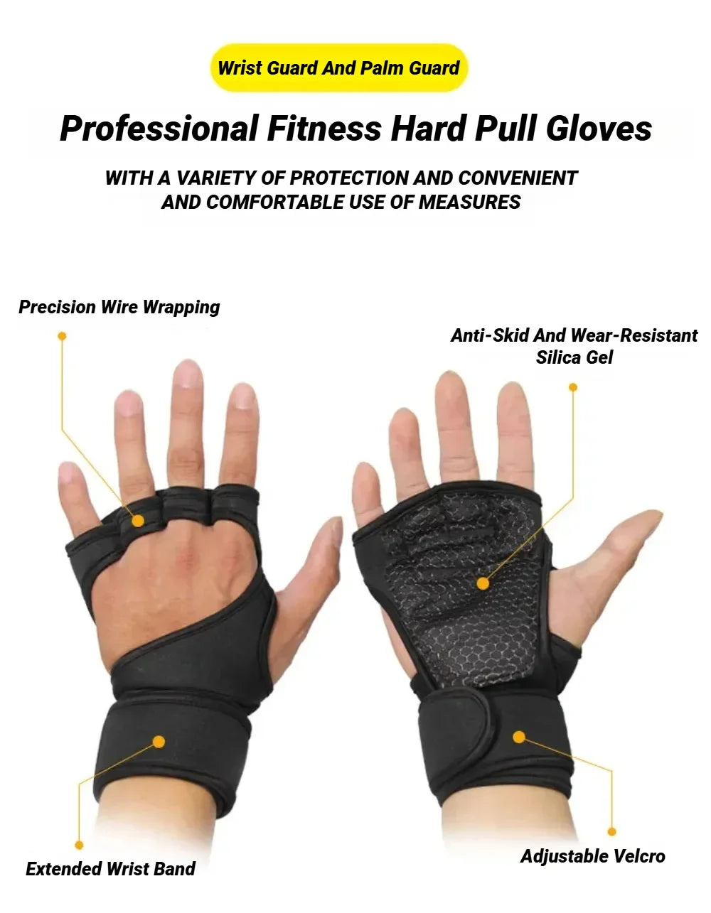 Workout Gloves for Men & Women, Weightlifting & Fitness Training Gloves with Wrist Support, Palm Protection for Gym, Bodybuilding & Dumbbell Exercises