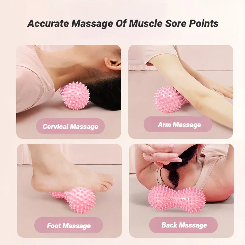 Peanut Spiky Massage Ball, Foot & Muscle Massager for Plantar Fasciitis, Trigger Point Therapy, Stress Relief, Myofascial Release & Deep Tissue Relaxation