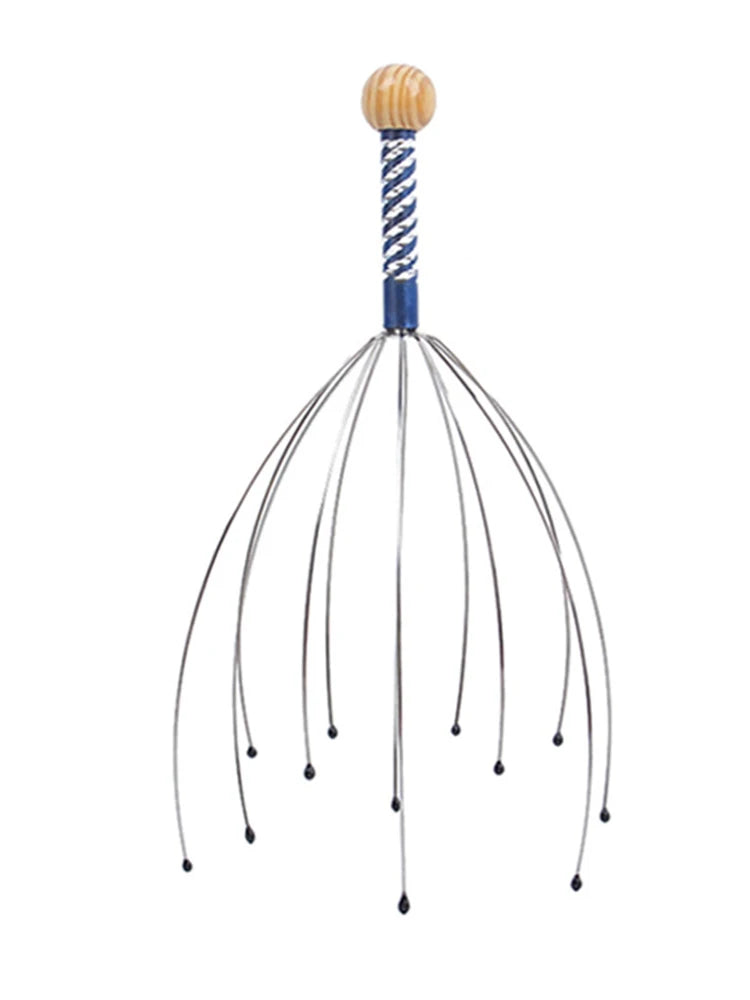 Octopus Scalp Head Massager, Manual Head Scratcher with Soft Rubber Tips, Portable Stress-Relief Massage Tool, 1 Pack