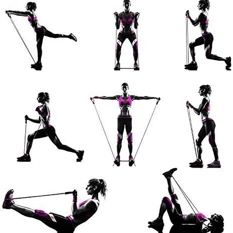 Resistance Bands with Handles for Men & Women, Exercise Bands for Home Workouts & Strength Training, Portable Workout Bands for Full-Body Fitness & Home Gym
