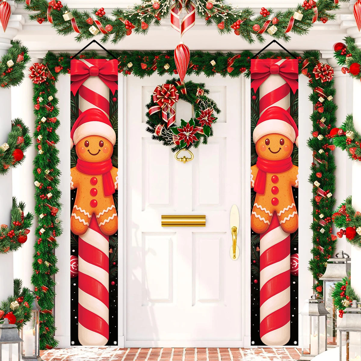 Christmas Santa Claus Snowman Door Couplet Merry Christmas Decoration for Home 2025 Elk Door Banner Navidad Natal New Year 2026
