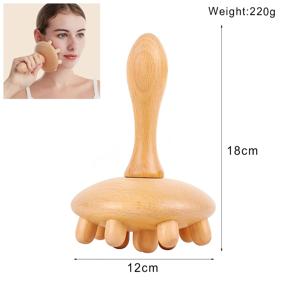 Wooden Lymphatic Drainage Massage Tool – Anti-Cellulite Body Shaping Massager for Muscle Relief, Gua Sha Therapy & Beauty Spa Treatments