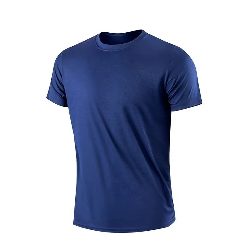 Men’s Gym T-Shirt Quick Dry Short Sleeve Sports Shirt – Bodybuilding, Running, Workout, Football Training Tee