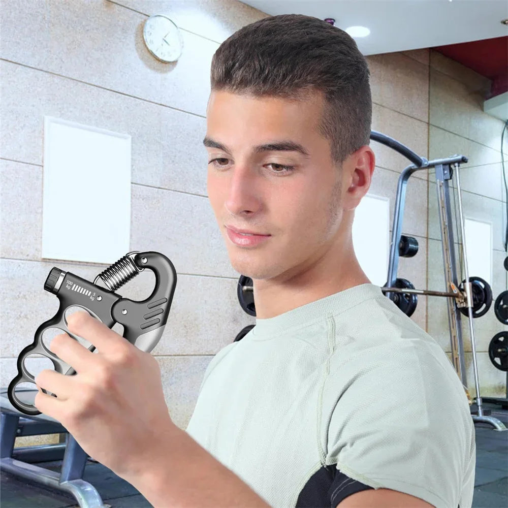 Adjustable Hand Grip Strengthener 5–100kg, Wrist & Forearm Trainer with Dynamometer, Finger Exerciser for Muscle Recovery, Fitness & Grip Power Training