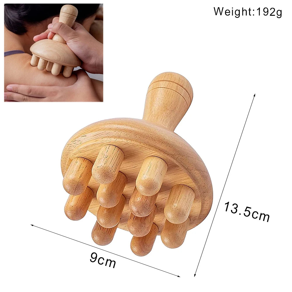 Wooden Lymphatic Drainage Massage Tool – Anti-Cellulite Body Shaping Massager for Muscle Relief, Gua Sha Therapy & Beauty Spa Treatments