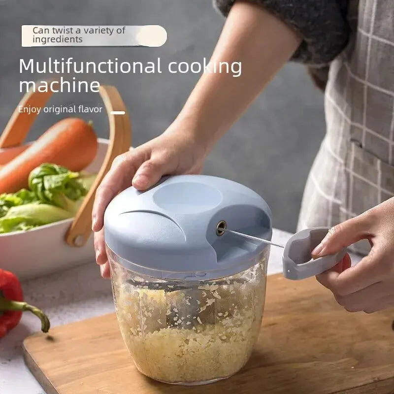 Manual Ginger Garlic Chopper & Press, Handheld Vegetable Cutter, Mini Meat Grinder, Multifunction Food Processor for Kitchen