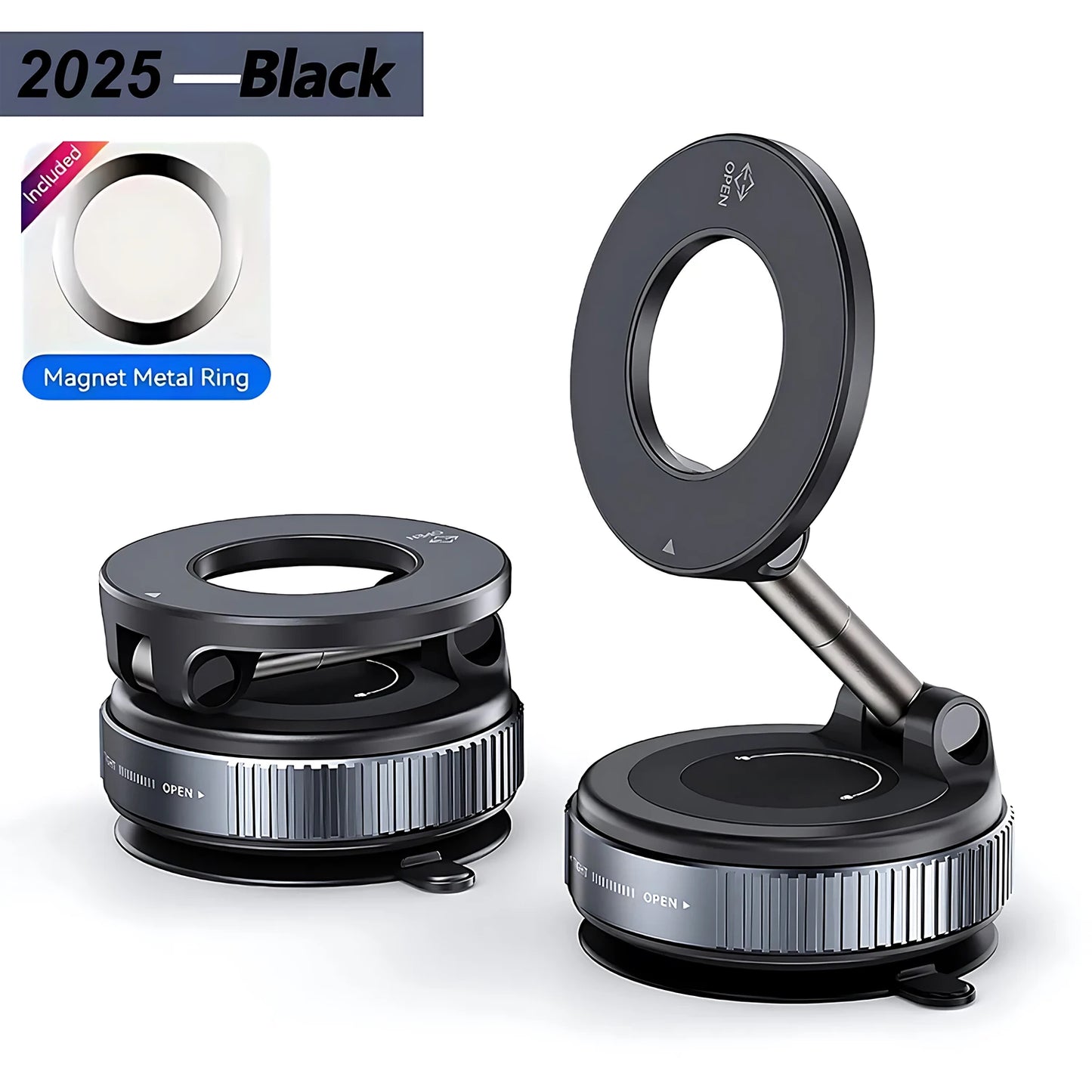 New 360° Rotation Folding Magnetic Car Phone Holder With Vacuum Suction Cup For iPhone 12-16 Series Car/Gym/Driving Phone Holder