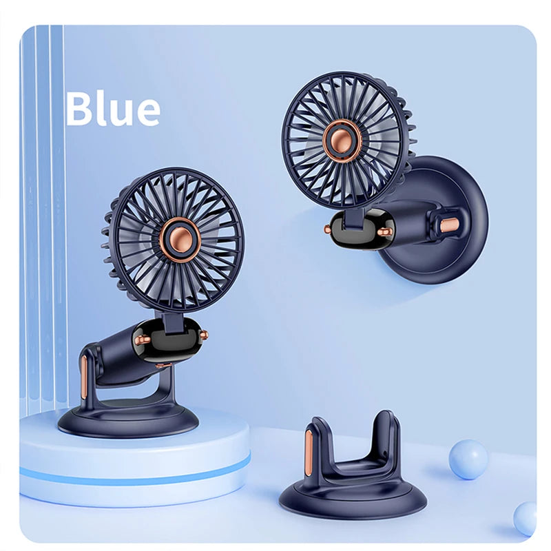 Handheld Mini Fan 3000mAh, Foldable 5-Speed USB Rechargeable, Neck-Hanging/Desk, Phone Stand & LED Display