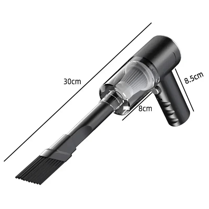 Portable Cordless Handheld Vacuum Cleaner, 120W Mini, USB-C Rechargeable, 5.5kPa Suction, Washable HEPA Filter, Crevice & Brush Nozzles for Car & Home