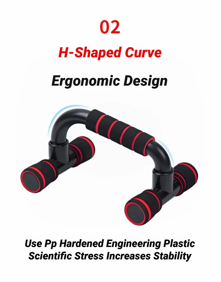 2PCS Push-Up Bars, Non-Slip H-Shaped Handles for Home Fitness & Gym, Push-Up Stands for Arm, Chest, Shoulder & Muscle Training