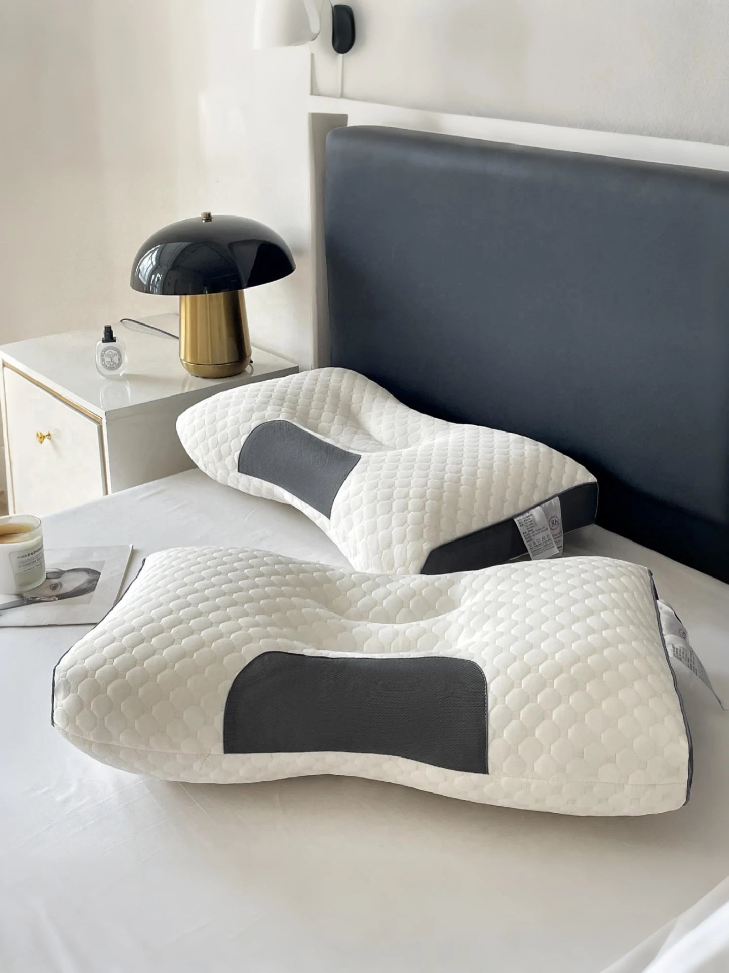 [Durable Build]Breathable Knitted Pillow with Neck Support for Sleep & Massage–Moisture-Absorbing, Machine Washable,SPA Pillow.