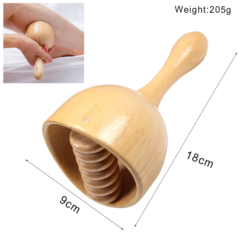 Wooden Lymphatic Drainage Massage Tool – Anti-Cellulite Body Shaping Massager for Muscle Relief, Gua Sha Therapy & Beauty Spa Treatments