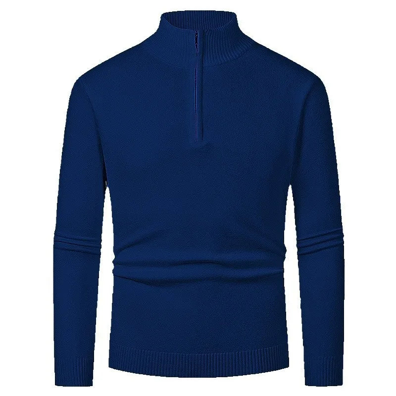 Sweater Men's Autumn Winter New Half-zipper Stretch Slim Base Shirt
