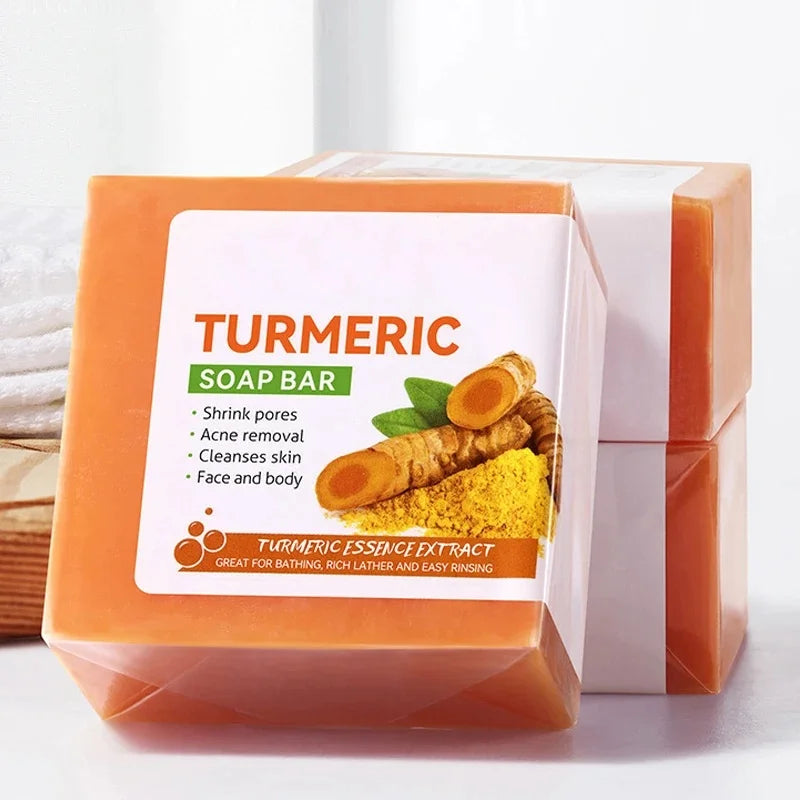 Handmade Turmeric Soap Bar 3.53oz / 100g – Natural Face & Body Cleanser for Radiant, Healthy Skin – Gentle Exfoliating Bath Bar for All Skin Types