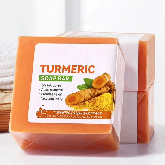 Handmade Turmeric Soap Bar 3.53oz / 100g – Natural Face & Body Cleanser for Radiant, Healthy Skin – Gentle Exfoliating Bath Bar for All Skin Types